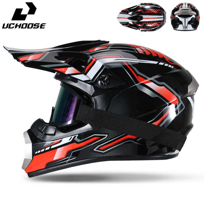 Mountain Biking Full Face Helmet - Мотошлем Uchoose для взрослых, полнолицевой, для