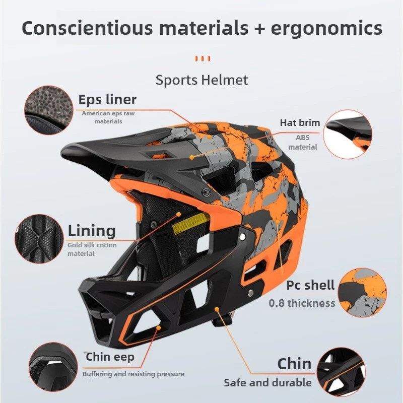 Новый взрослый полнолицевой шл – обзор и цена Mountain Biking Full Face Helmet